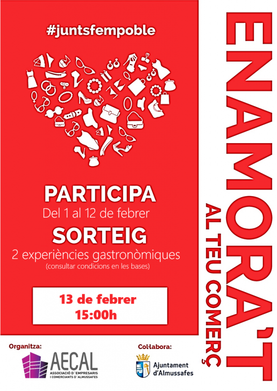 AECAL Almussafes lanza una campaña para promover el comercio local en San Valentín