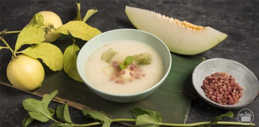 Las recetas de Mercadona, Sopa fría de Melón con cubitos de Limón y Hierbabuena