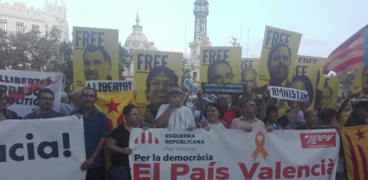 Concentración independentista en el centro de Valencia convocados por ACPV