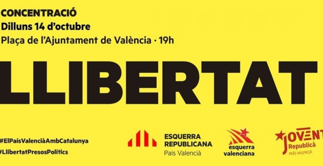 Concentración en Valencia en apoyo al Procés y a los políticos presos