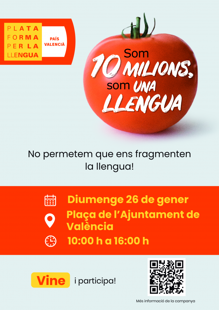 Una jornada organizada por el Ayuntamiento sobre la huerta contará con la presencia de Plataforma por la llengua.cat para promocionar la unidad del catalán