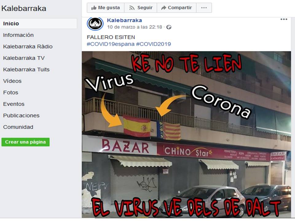 Páginas de rr.ss. que se mofan de la cancelación de las fallas