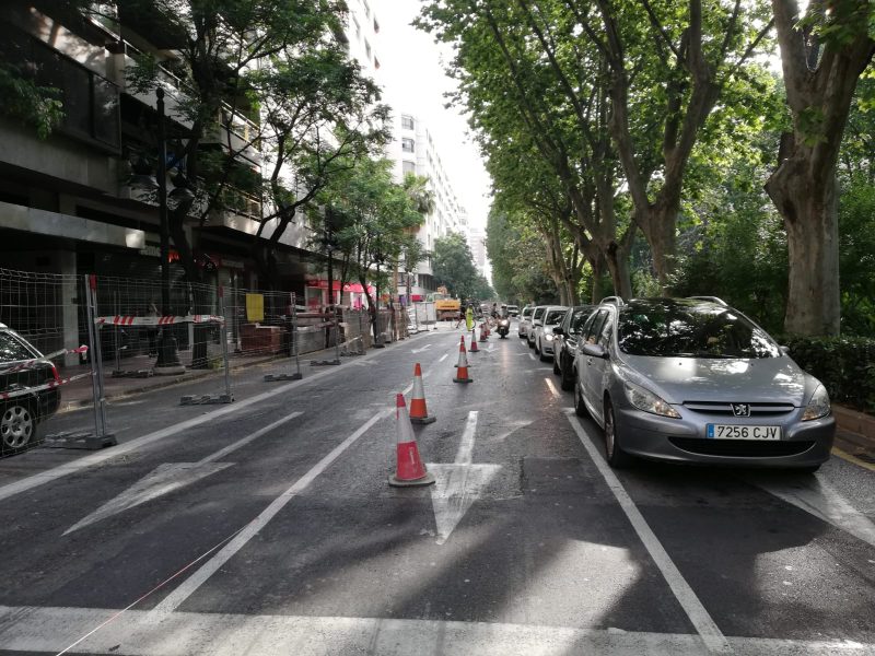 Gran Vía Marqués del Turia reduce a 1 los carriles