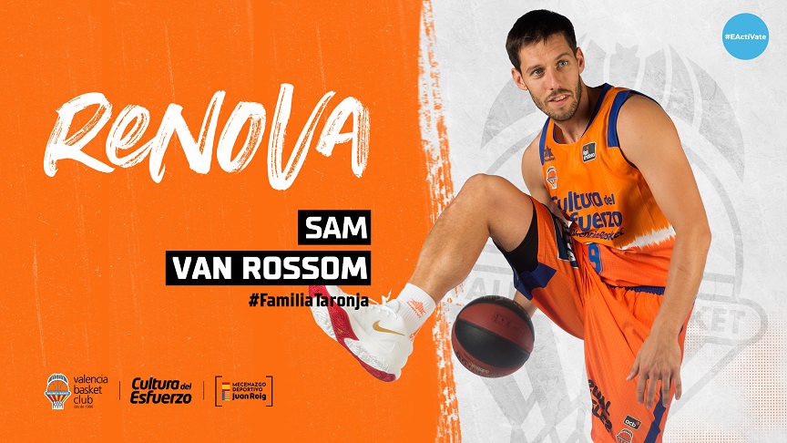 Sam Van Rossom prolonga su contrato con Valencia Basket una temporada más