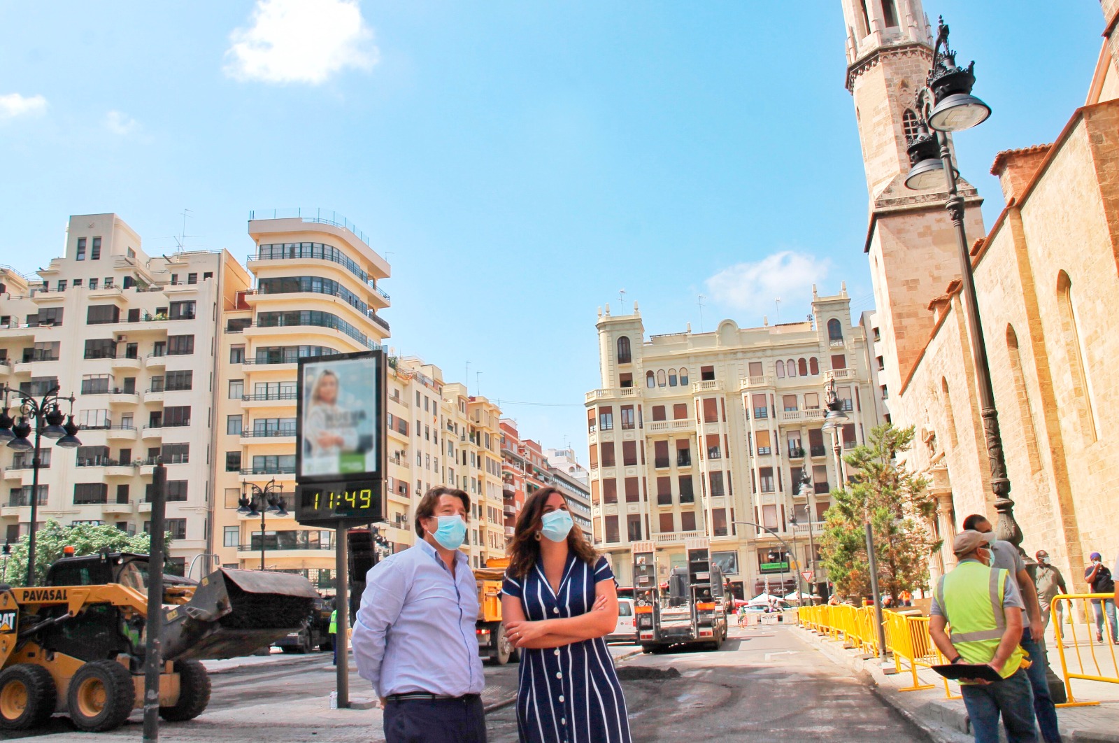 Los trabajos de peatonalización de la Plaza del Ayuntamiento y de San Agustín seguirán en agosto