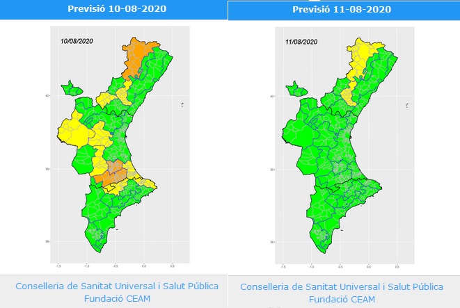 Sanidad mantiene la alerta sanitaria por calor alto en 7 comarcas la Comunitat Valenciana
