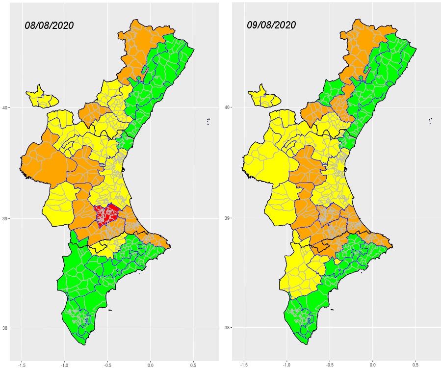 Sanidad activa la alerta sanitaria por calor alto en 14 comarcas la Comunitat Valenciana