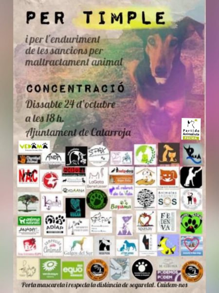 El próximo 24 de octubre se convoca una concentración en Catarroja por el maltrato animal
