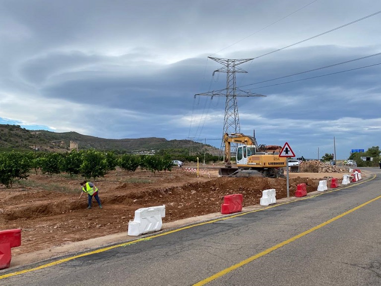 La Diputació inicia las obras de acondicionamiento de la rotonda en el camino viejo de Teruel en Sagunto
