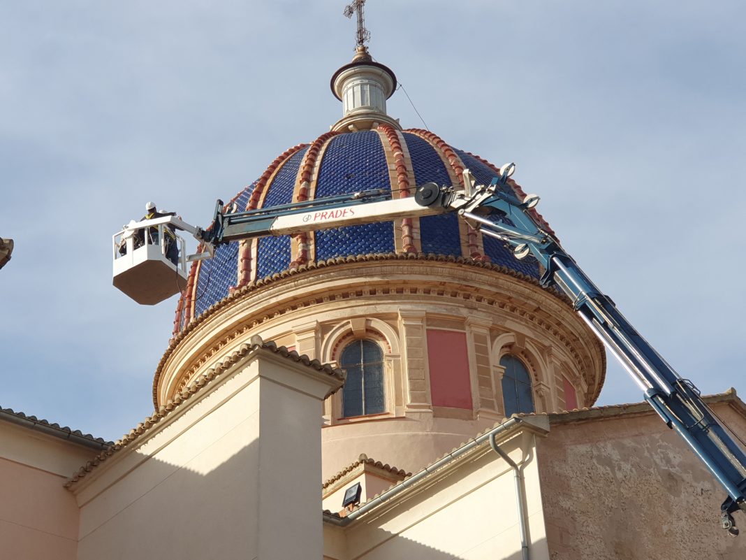 El Ayuntamiento de Sueca comprueba in situ el alcance de los daños en la cúpula