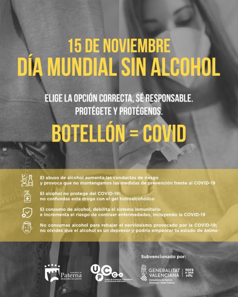 Paterna lanza una campaña para concienciar a los jóvenes sobre los riesgos de contagio de la COVID19 en los botellones