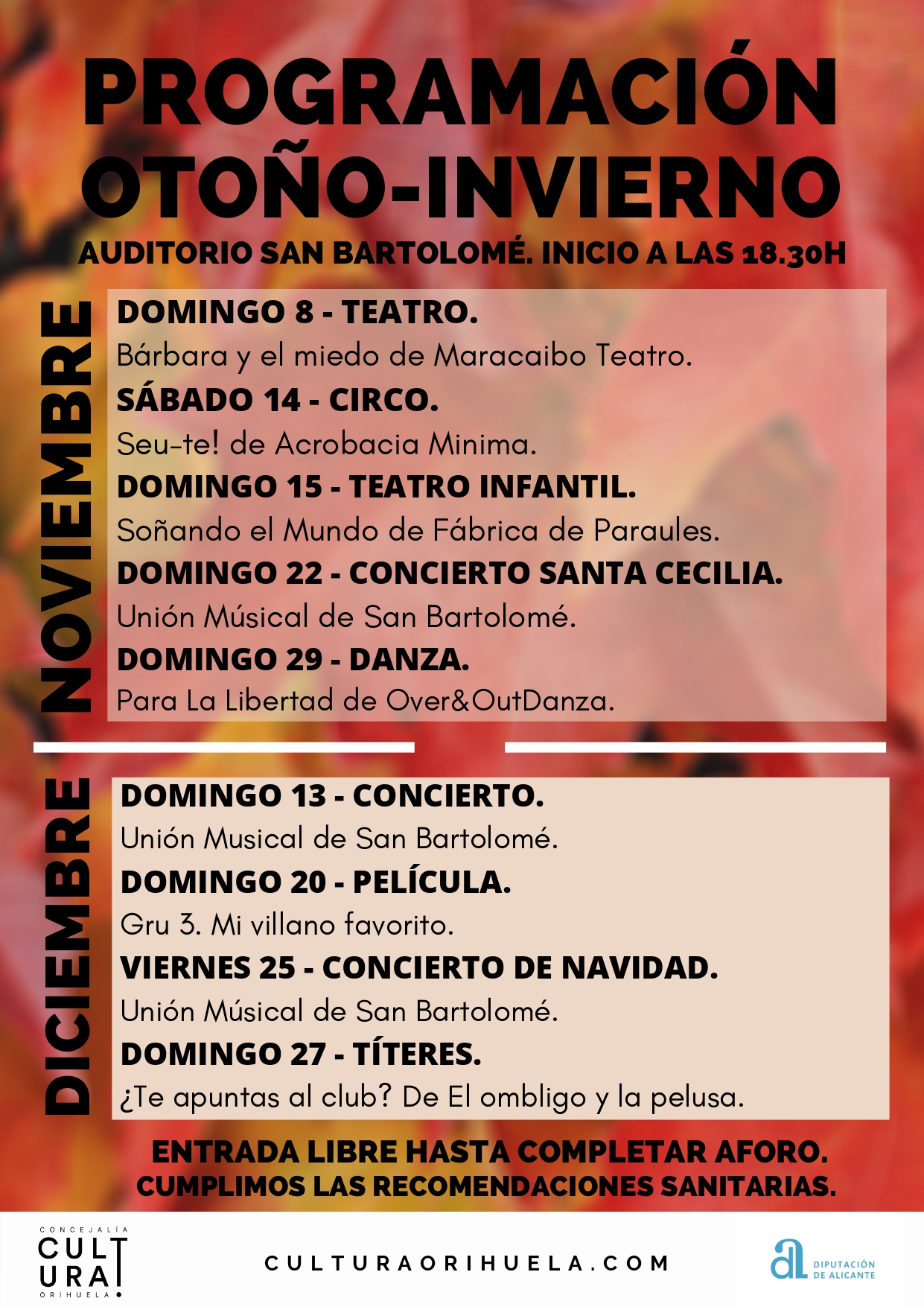 San Bartolomé presenta la programación cultural de otoño/invierno