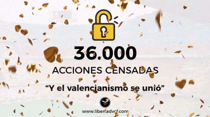 36.000 acciones del Valencia CF censadas en Libertad VCF (1% del Capital Social)