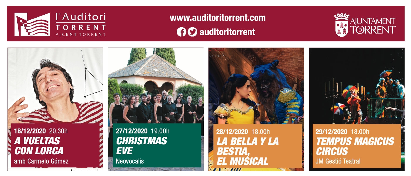 Carmelo Gómez inaugura la programación navideña del Auditorio de Torrent