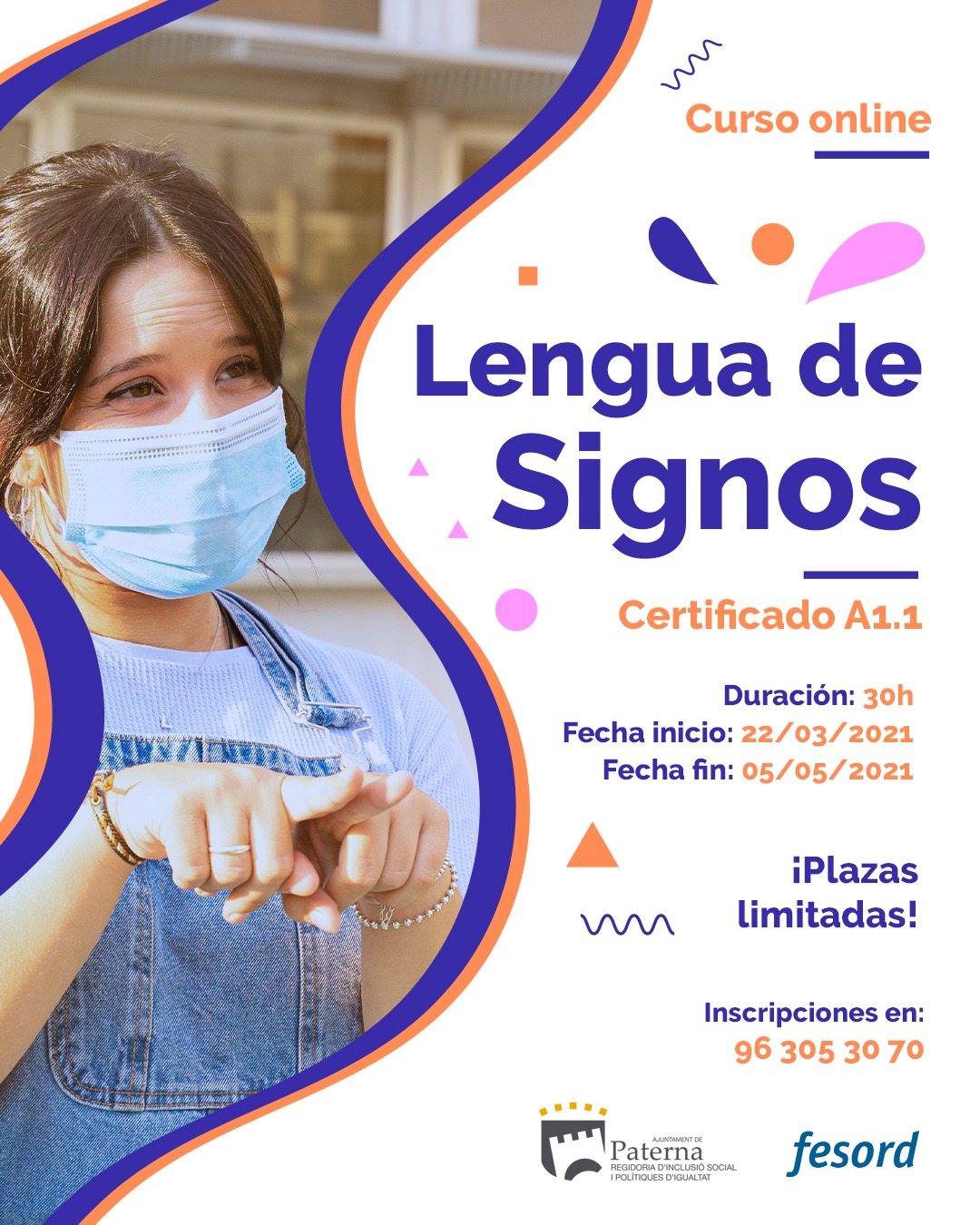 Paterna convoca un curso online y gratuíto elemental en lengua de signos