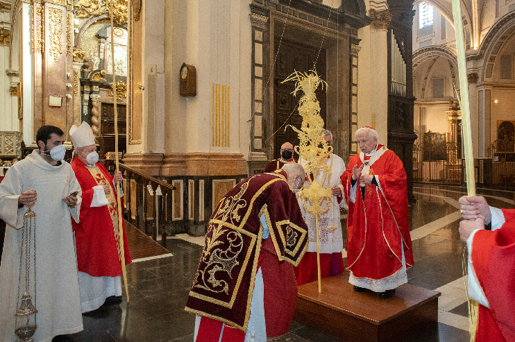 El cardenal Cañizares preside la celebración del Domingo de Ramos en la Catedral