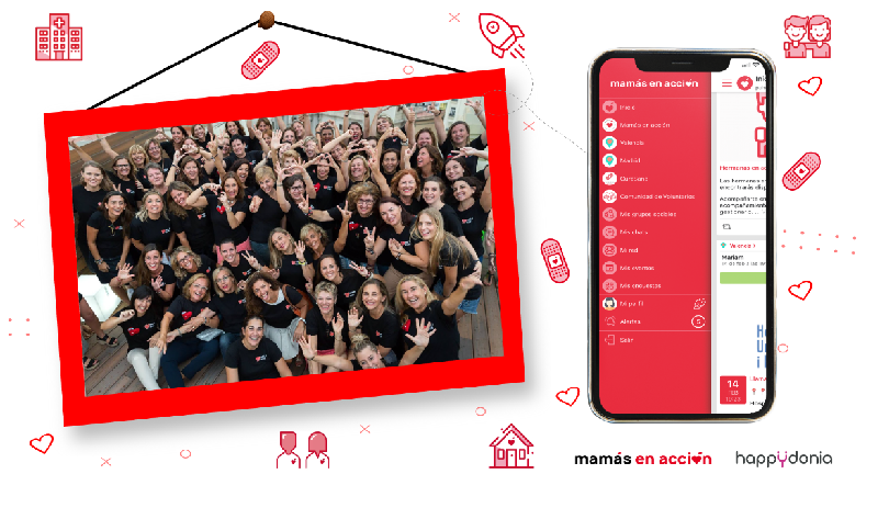 La ONG Mamás en Acción conecta a sus más de 2.000 voluntarios gracias a la app Happydonia