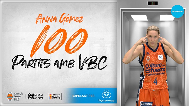 Anna Gómez cumple 100 partidos con el Valencia Basket