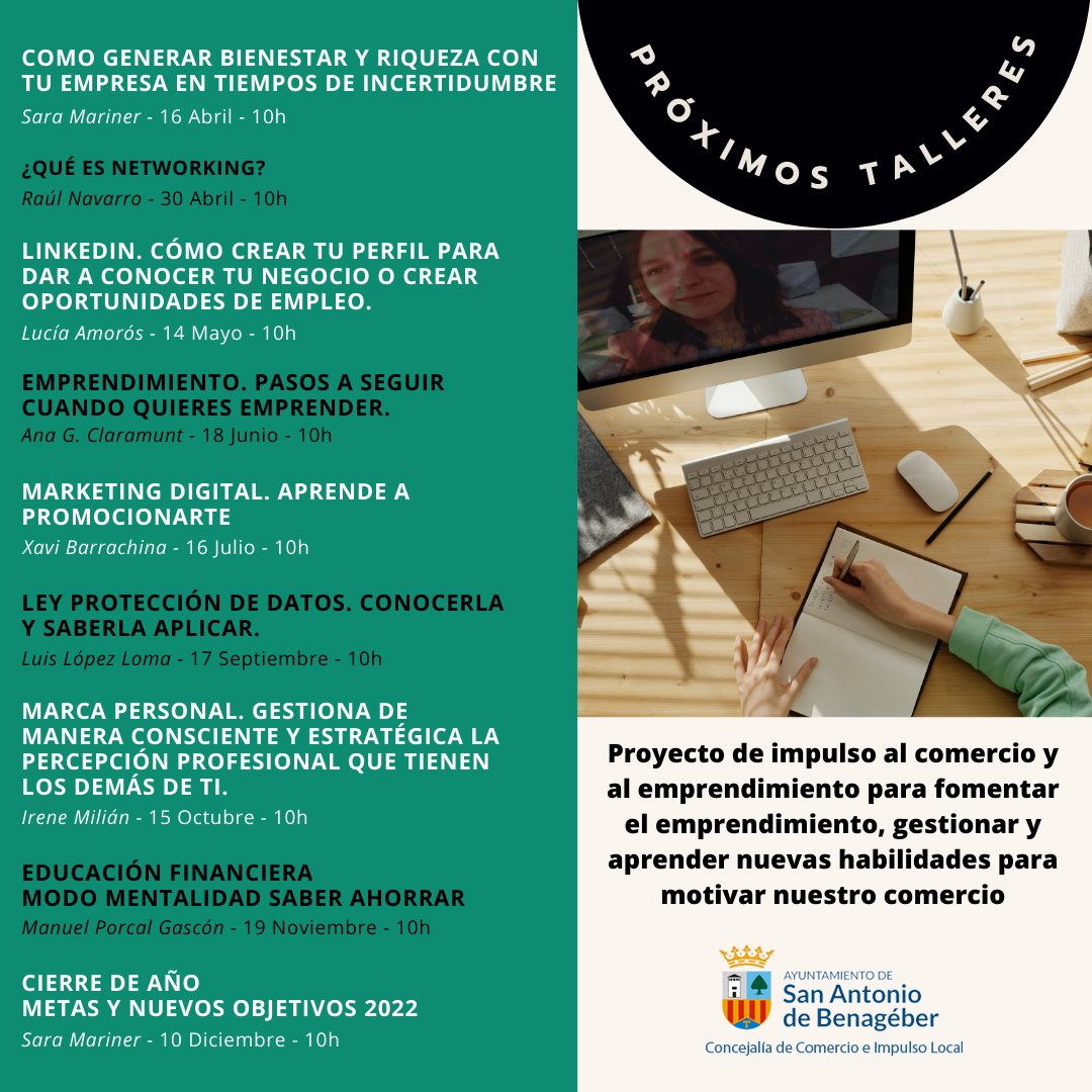 El área de Comercio e Impulso Local organiza talleres formativos sobre comercio y emprendimiento