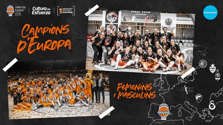 Valencia Basket, séptimo club en ganar títulos europeos en categorías masculina y femenina