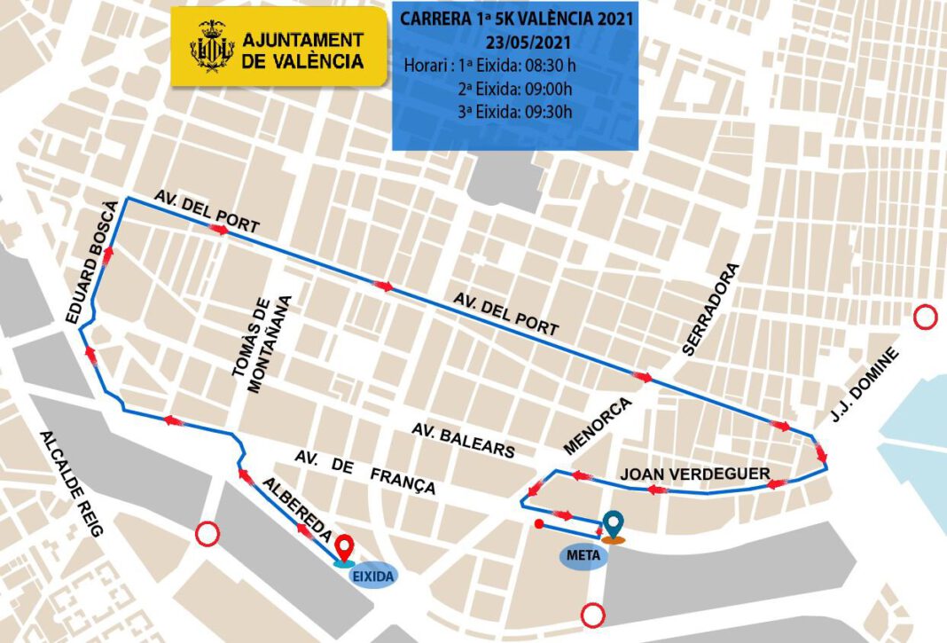 Afecciones al tráfico desde esta noche en la Carrera 5k de mañana en las calles de Valencia