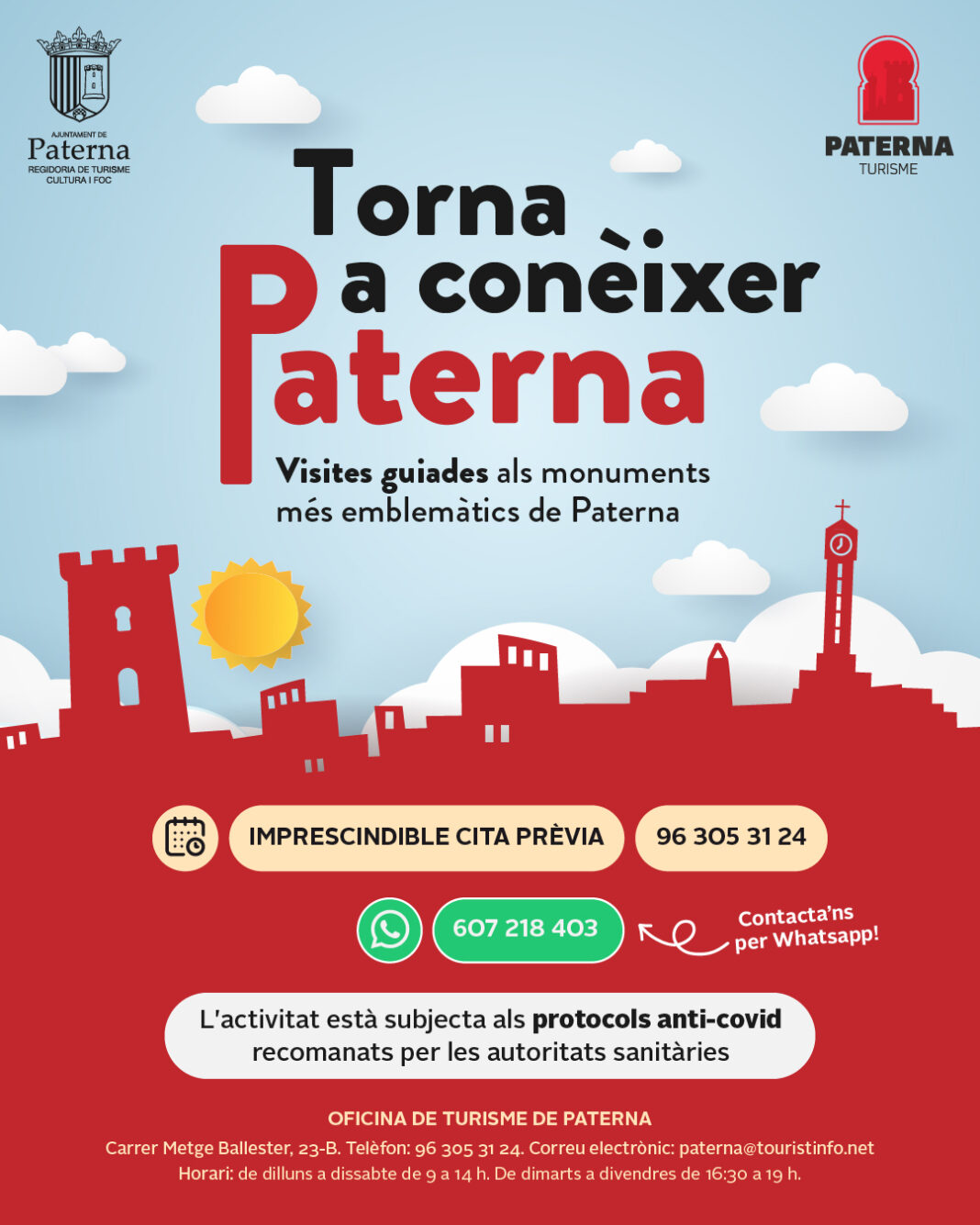 Cartel promocional de las visitas guiadas en Paterna
