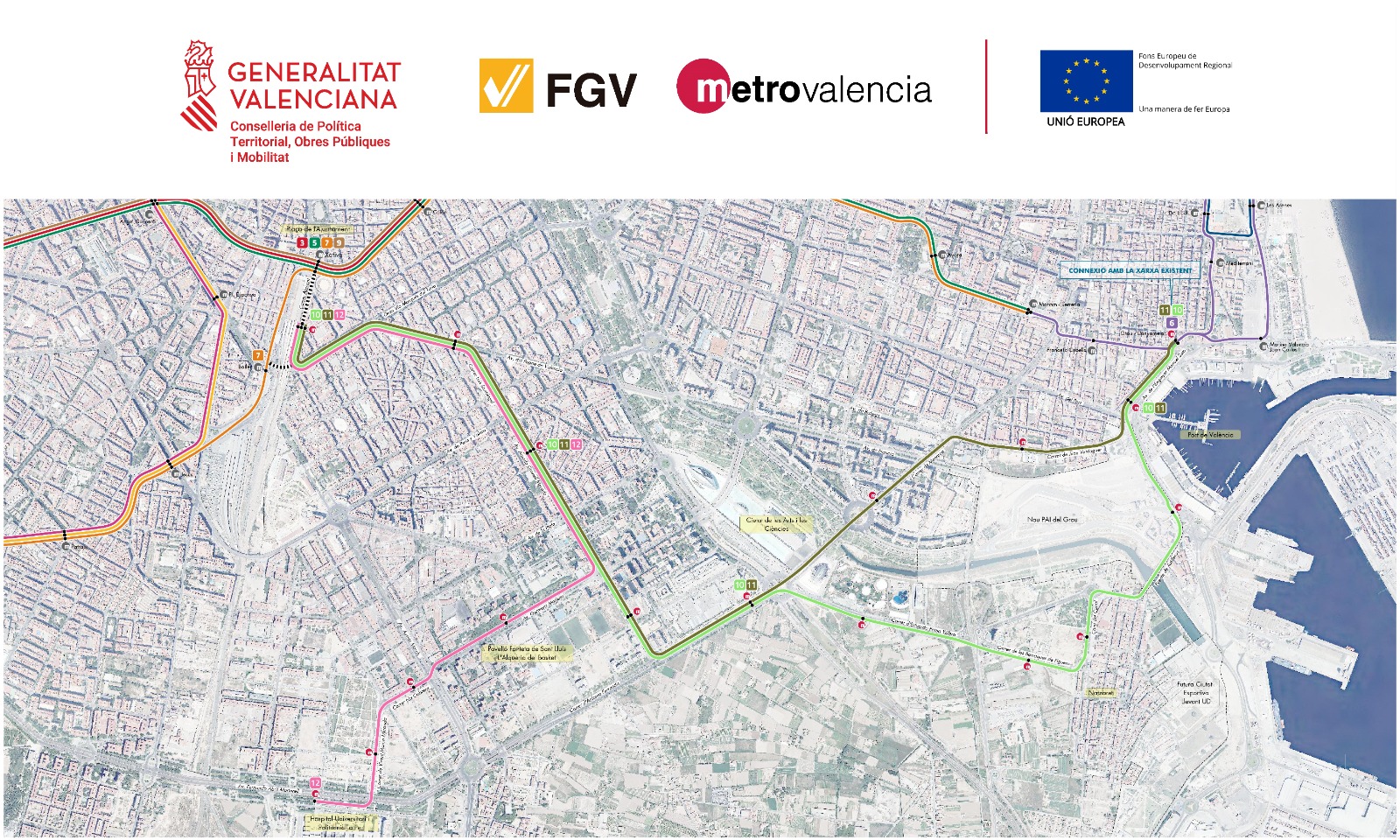 Nueva línea de tranvia al Hospital La Fe que se quiere abrir en 2022
