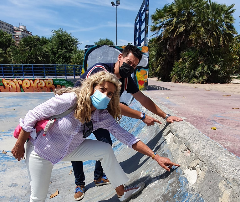 Marta Torrado reclama la reforma integral del histórico skatepark del Gulliver, actualmente abandonado