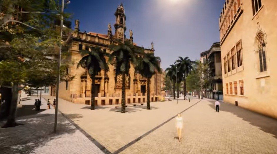Un paseo virtual en 3D por la futura plaza del Mercado, de la Lonja, los Santos Juanes y Ciudad de Brujas