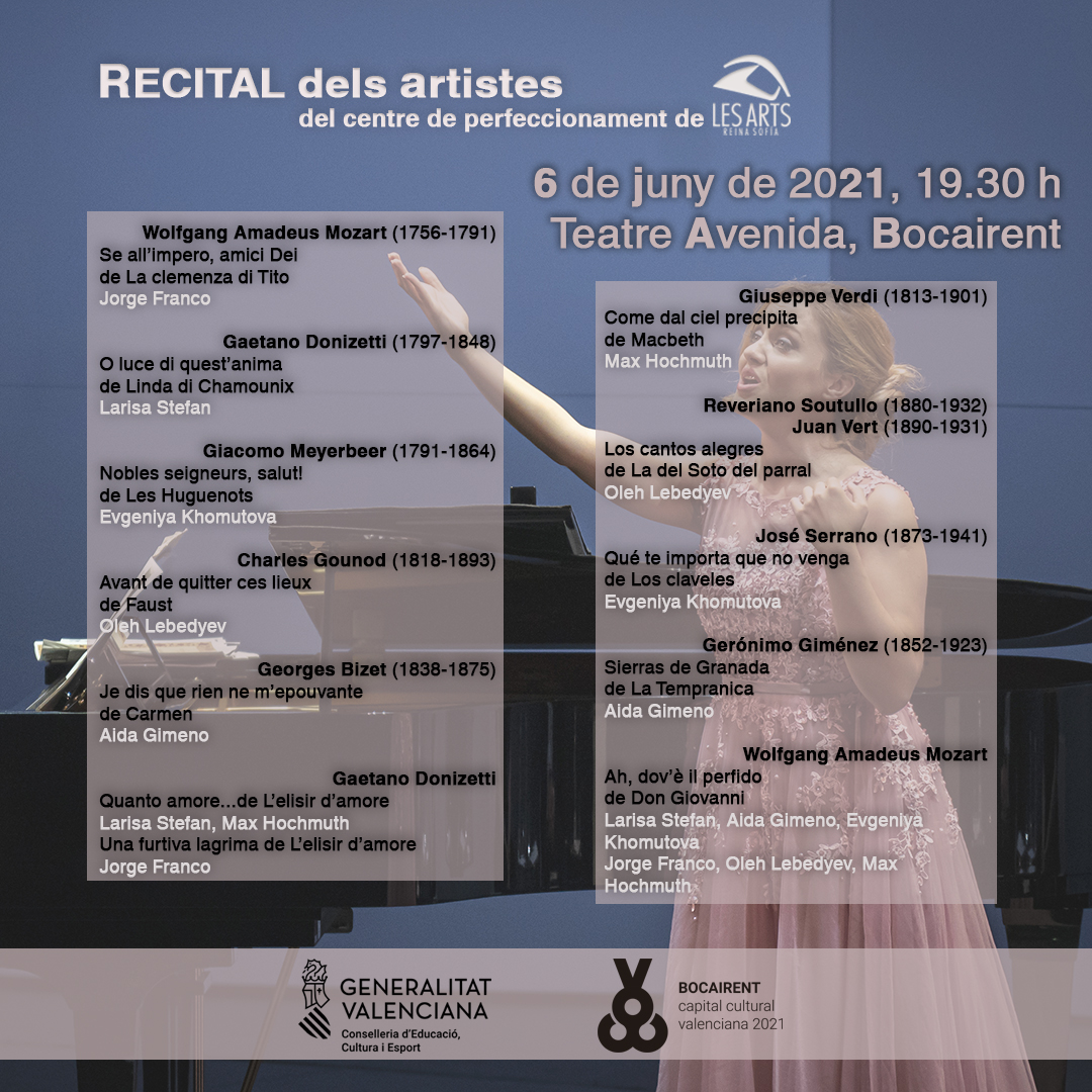 Cultura inicia en Bocairent la gira ‘Les Arts en tu’, que contará con 25 sesiones de ópera, recitales y música de cámara a lo largo de nuestras comarcas