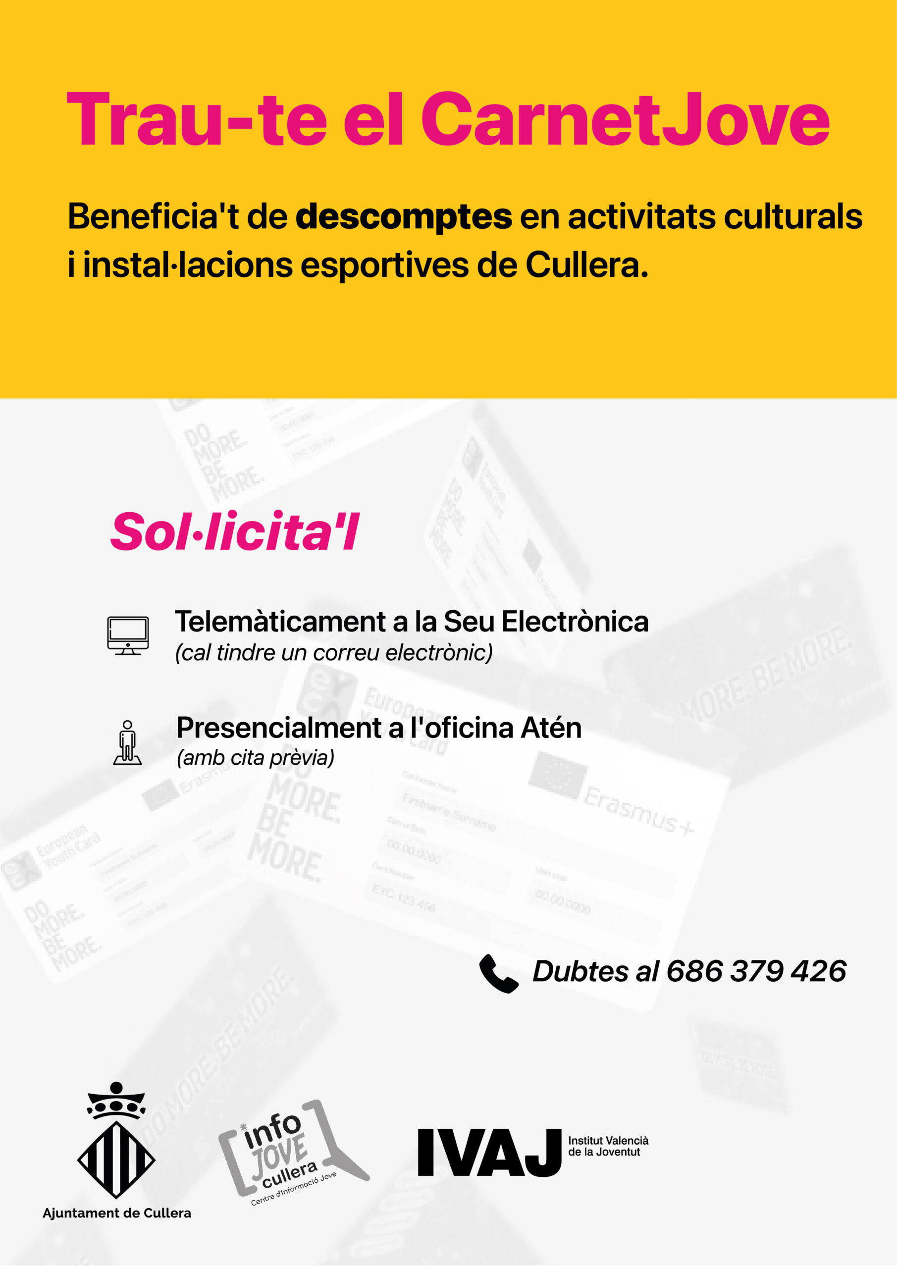 La juventud de Cullera tendrá descuentos en actividades culturales e instalaciones deportivas