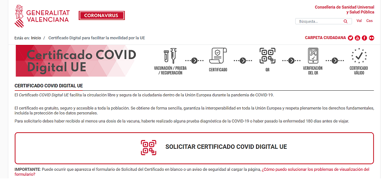 Sanidad ya ha emitido más de 200.000 certificados digitales COVID-19 de la UE, que entran ya en vigor el día 1 de julio