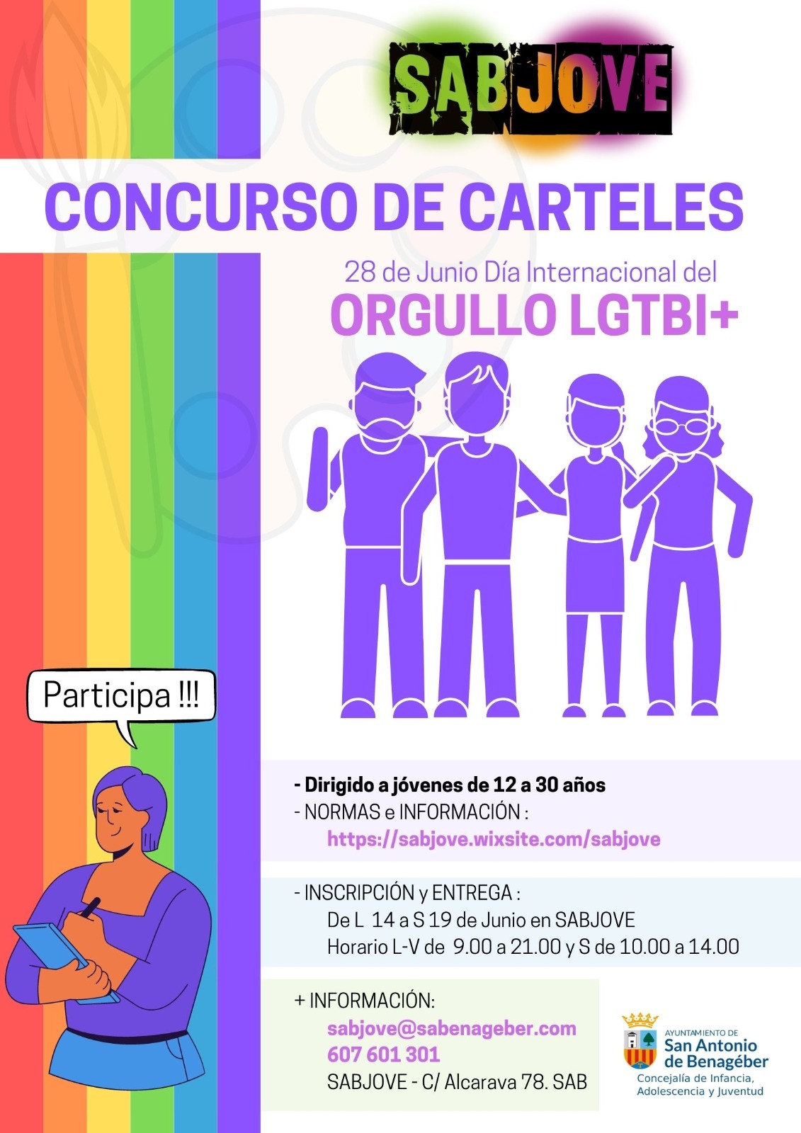Sabjove organiza un concurso de carteles por el Día Mundial del Orgullo LGTBI+