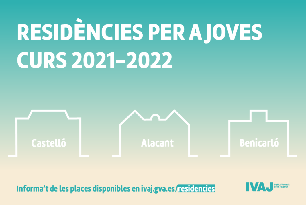 EL IVAJ convoca plazas en residencias de estudiantes de Alicante, Benicarló y Castellón para el curso 2021-2022