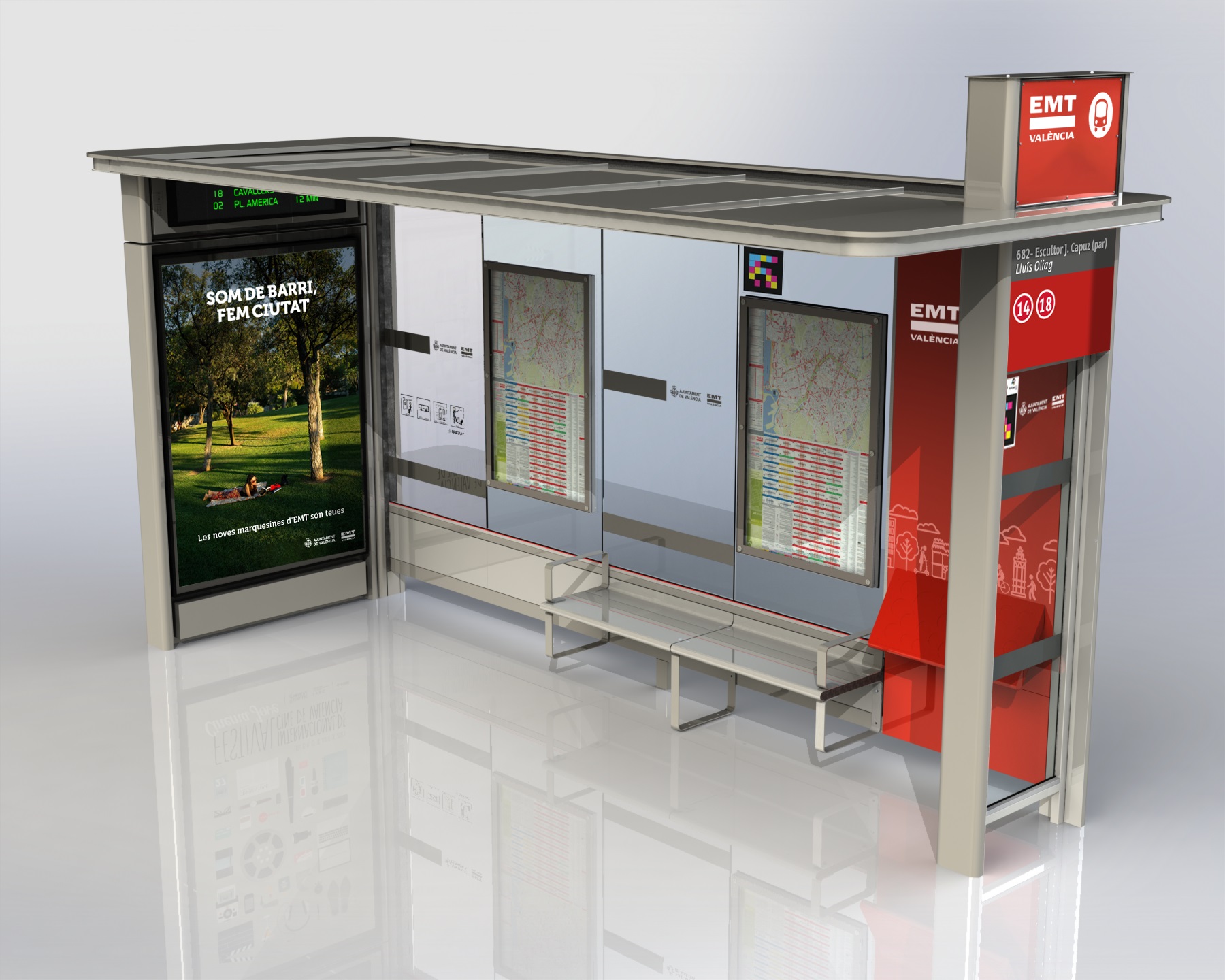 Más gasto de la EMT en las nuevas marquesinas propias