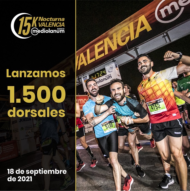 La 15K Nocturna Valencia Banco Mediolanum lanza 1.500 inscripciones para participar en la carrera