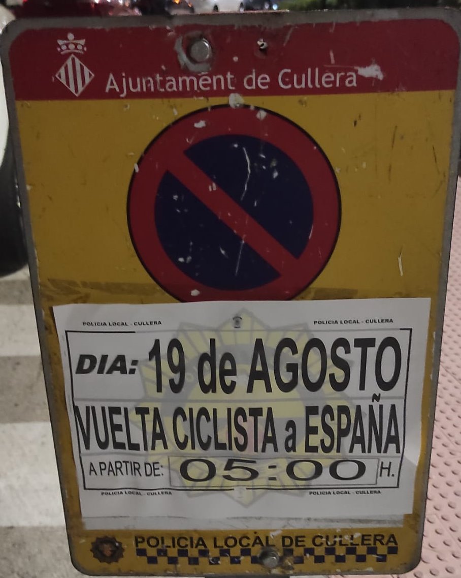 Cullera: Prohibido aparcar desde las 5:00 am del jueves por todas las calles donde pasa la Vuelta Ciclista