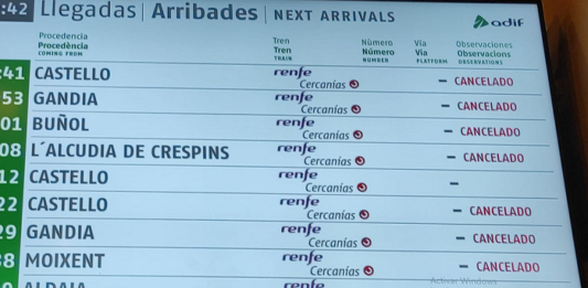 Renfe abre los primeros expedientes a maquinistas de Cercanías del núcleo de Valencia por la ausencia injustificada para cubrir los servicios mínimos