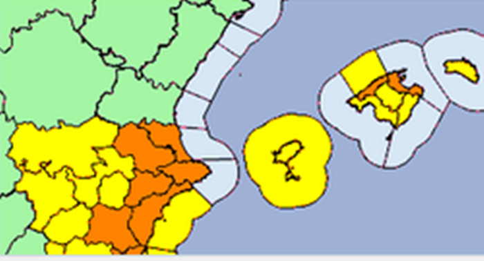 Fuertes lluvias en Alicante y litoral e interior Sur de Valencia, oleaje y vientos que continuarán hasta mañana