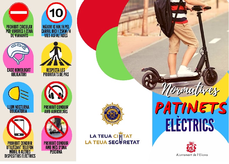 La Policía Local de l'Eliana inicia una campaña sobre el uso del patinete eléctrico 