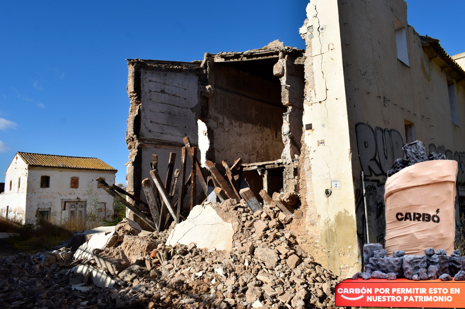 Ruina, Abandono y Grafittis. El resumen del 2021 del Círculo del Patrimonio. Carbón para Compromís