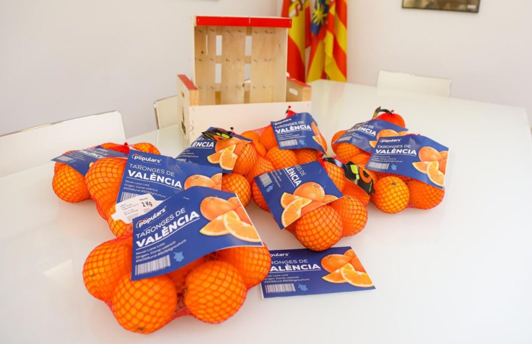 El PP provincial utiliza la marca València en catalán AVL para promocionar las naranjas de la Comunitat Valenciana