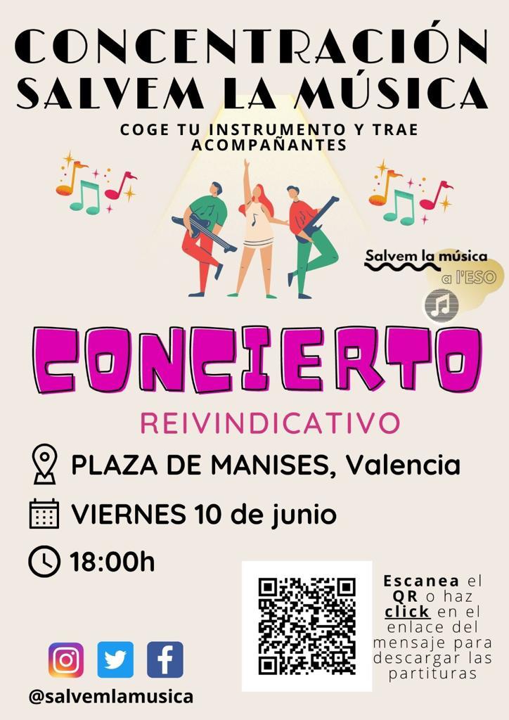 La Plataforma Salvem la Música convoca una nueva concentración frente al Palau de la Generalitat Valenciana
