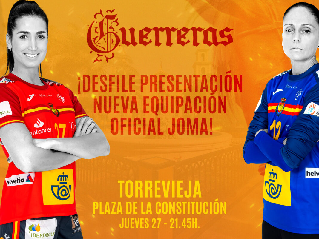 Desfile de presentación en Torrevieja de las nuevas equipacioens de las Guerreras y los Hispanos de balonmano