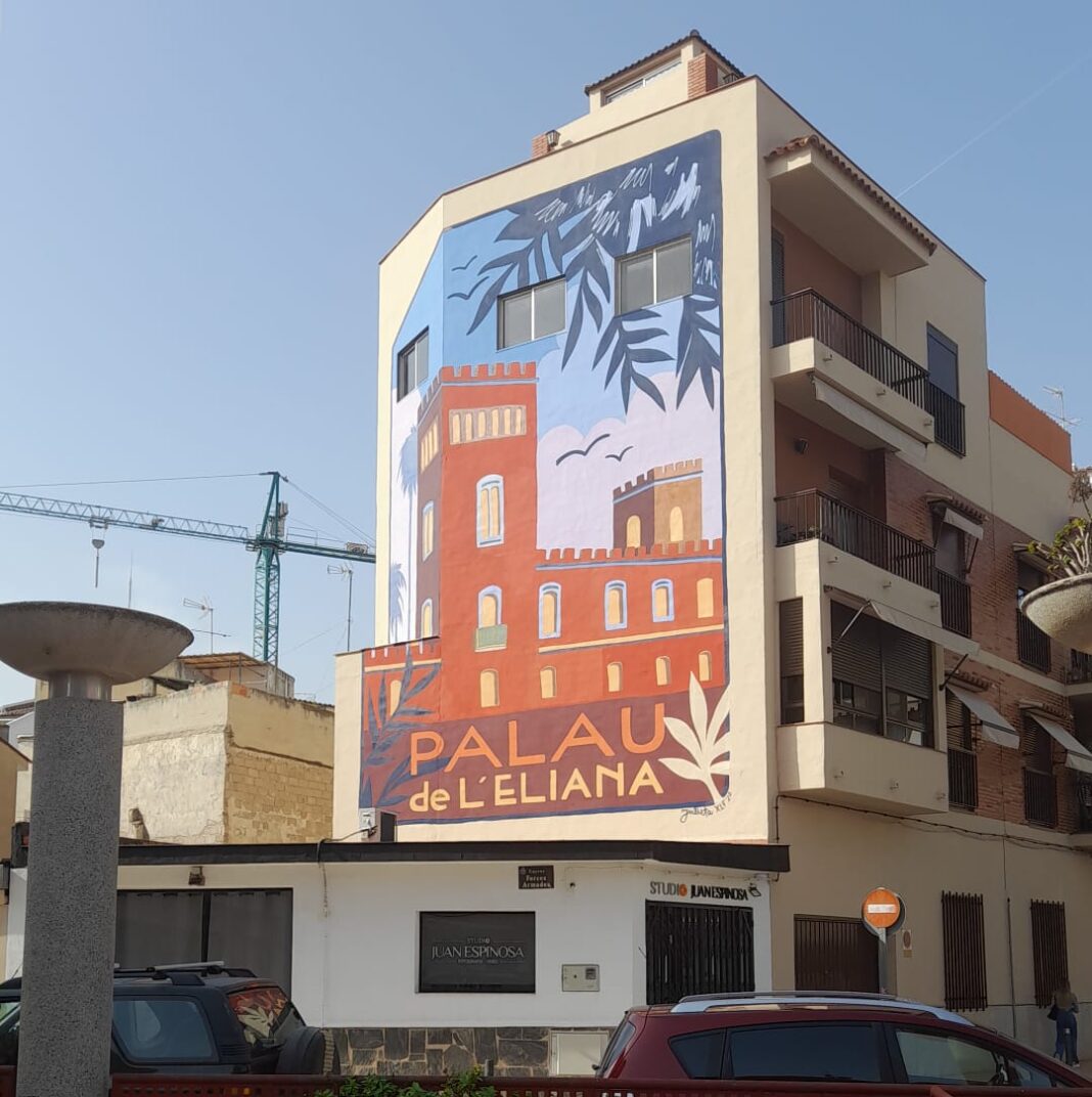 Un mural urbano recuerda el antiguo Palacio de l'Eliana
