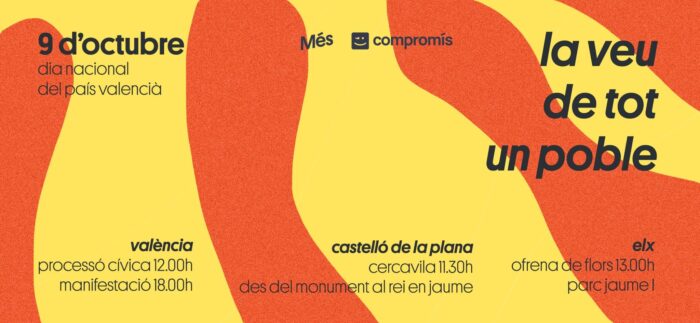 Més Compromís acudirá a la Procesión Cívica de la Real Senyera y por la tarde pedirá más soberanía con ERC