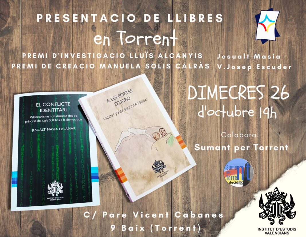 l'Institut d'Estudis Valencians (INEV) presenta esta semana en Torrent dos obres fonamentals guanyadores del seu primer concurs