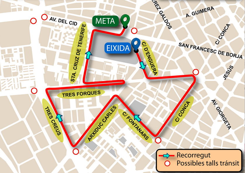 La I Carrera ‘Valéncia en la Seguritat Vial’ recorrerá este domingo las calles de l’Olivereta y Patraix