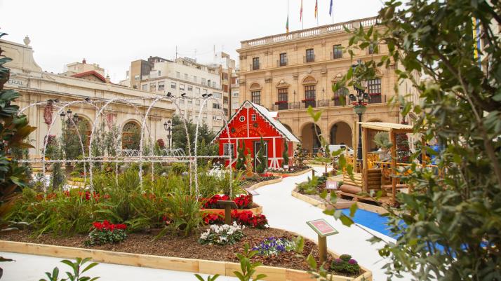 Castello instala siete jardines efímeros navideños sostenibles en los distritos de la Ciudad
