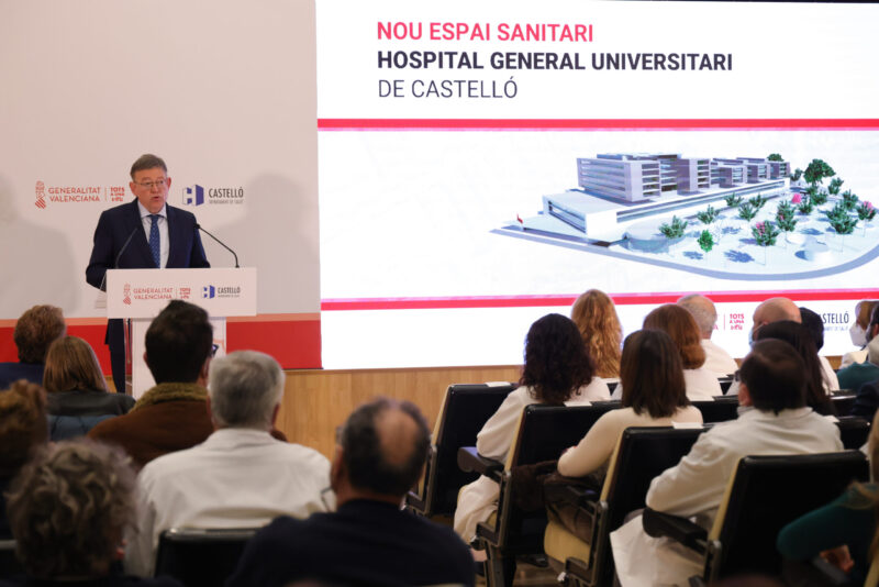 Puig anuncia a tres meses de elecciones una intervención de 241 millones en el Hospital General de Castello en 10 años